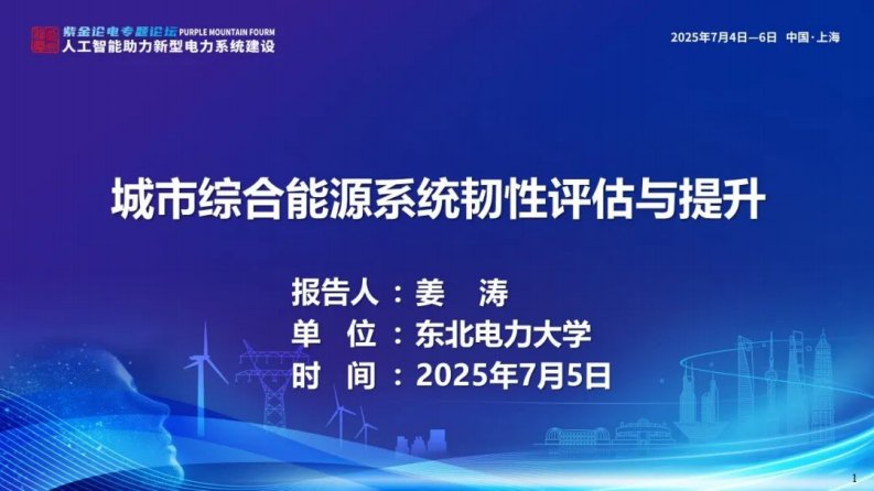 【专家PPT】东北电力大学（姜涛）：2025年城市综合能源系统韧性评估与提升报告-新质生产力