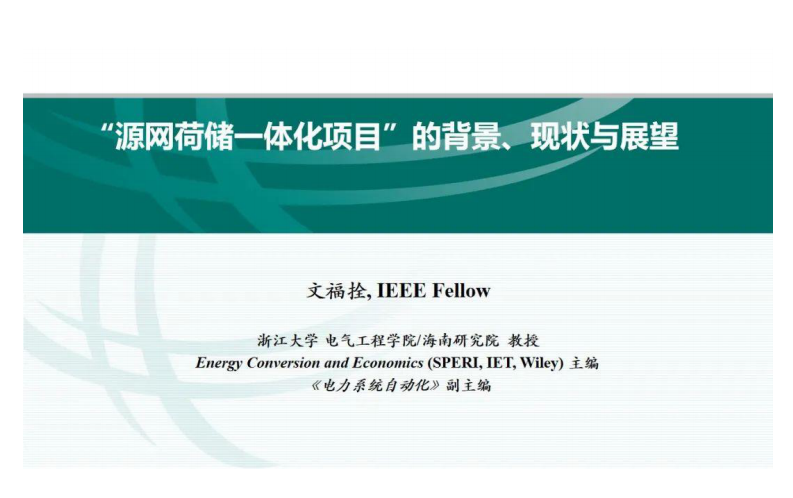 浙江大学PPT：源网荷储一体化项目的背景、现状与展望